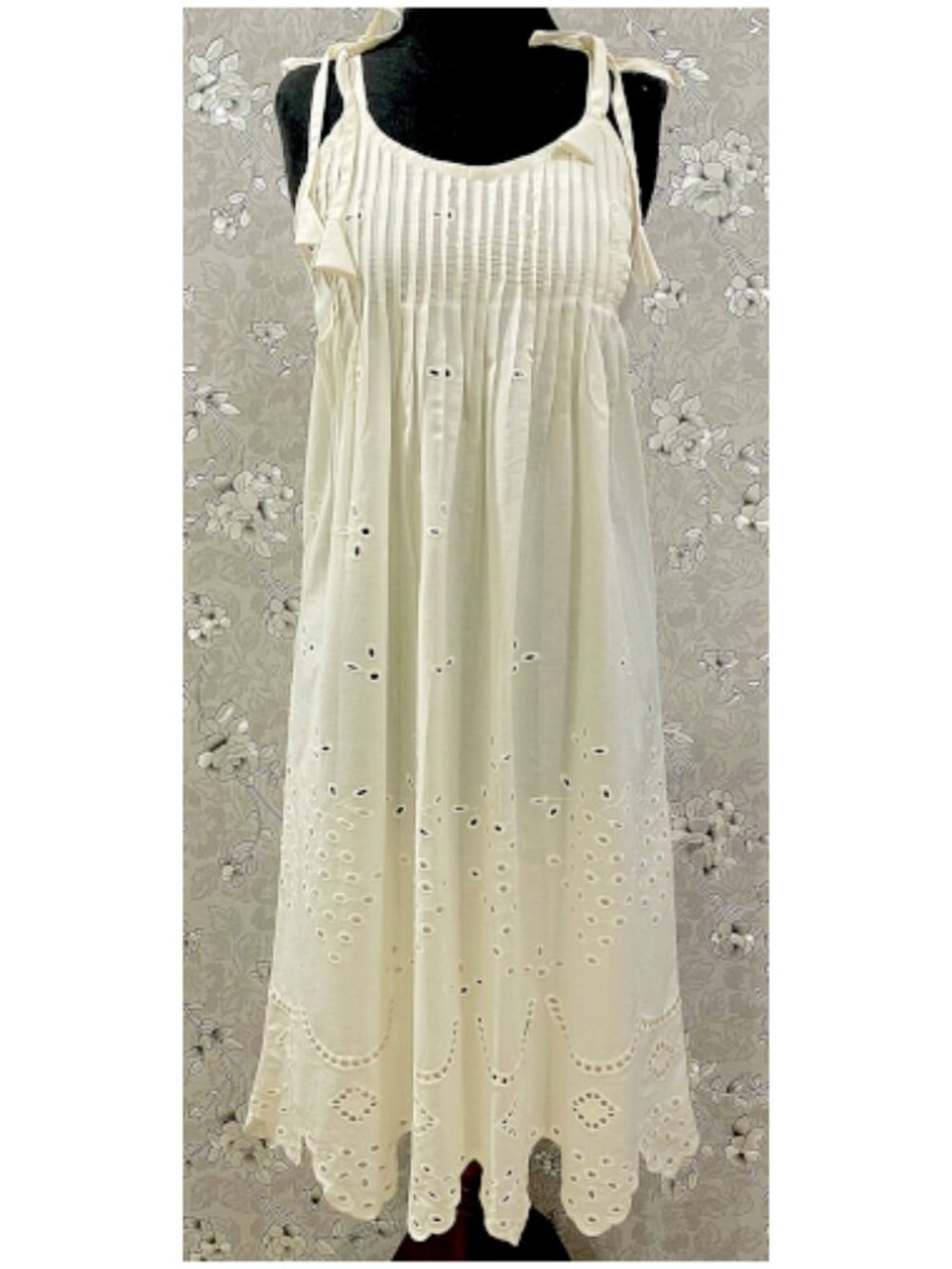 SoieRose Ivory Cotton Victorian Nightgown SR-1188 Eyelet Lace Chemise
